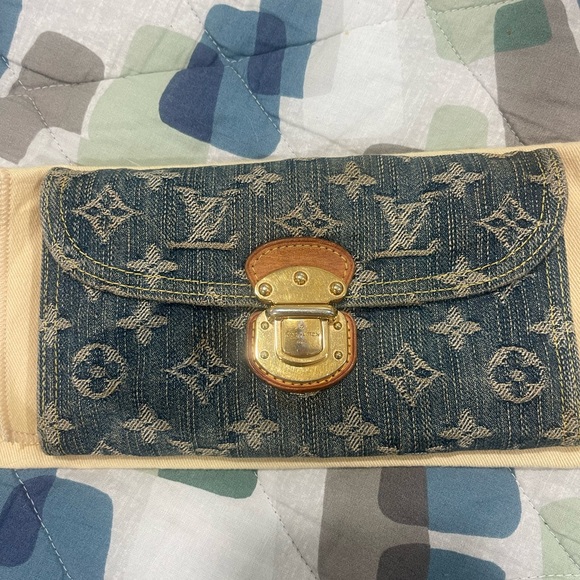 Louis Vuitton Handbags - ❌SOLD❌Louis Vuitton Blue Denim Monogram Wallet with Gold Hardware
